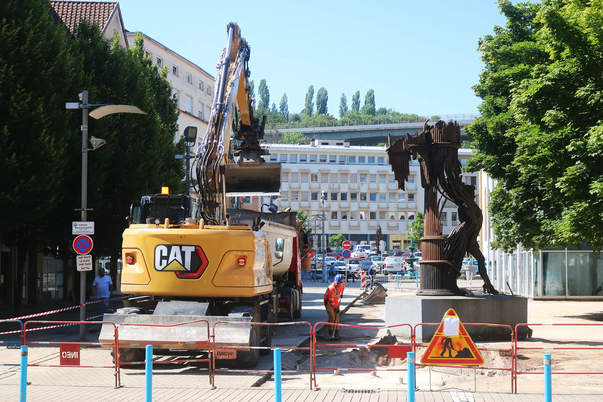 Photo d'un chantier dans le centre-ville de Hayange