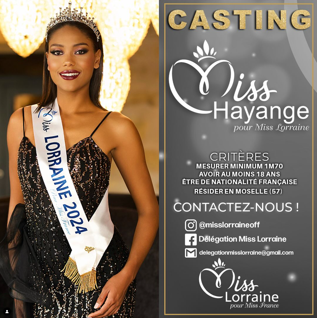 CASTING MISS HAYANGE 2025 POUR MISS LORRAINE 2025